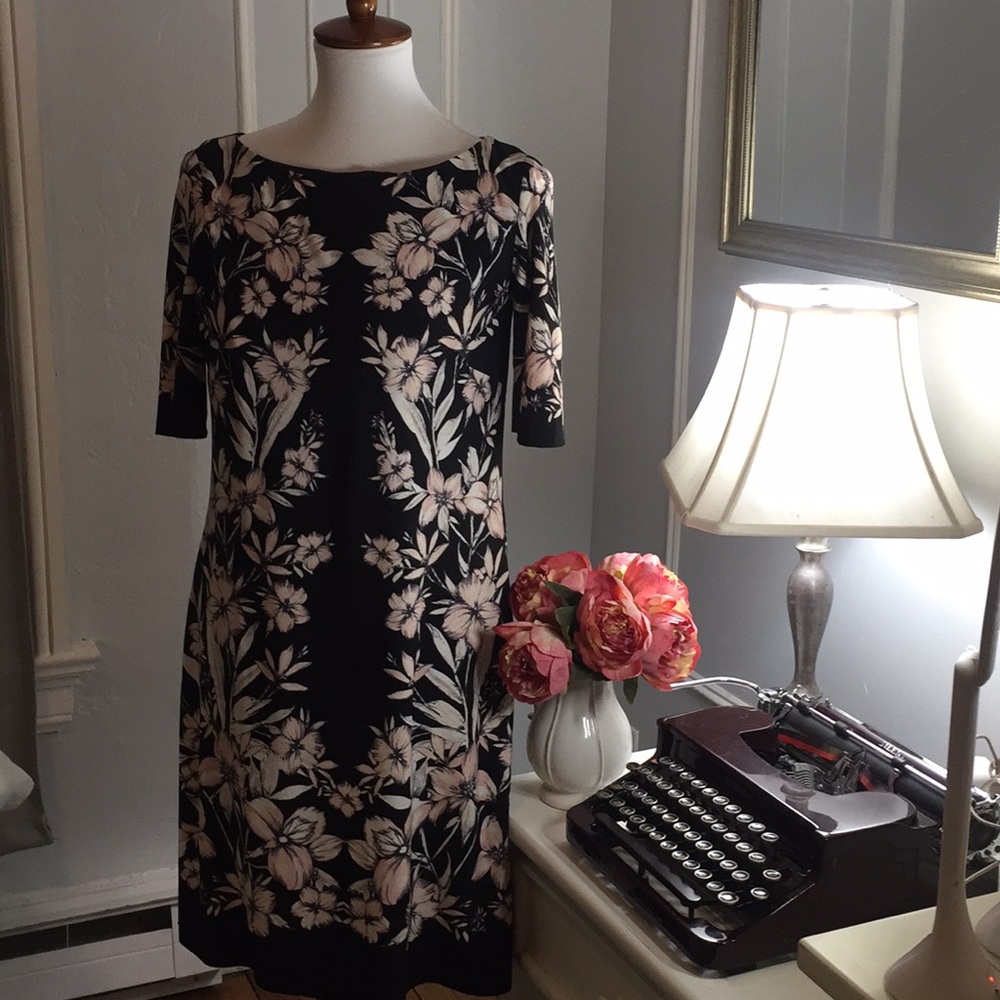 Eliza J floral dress blush 8